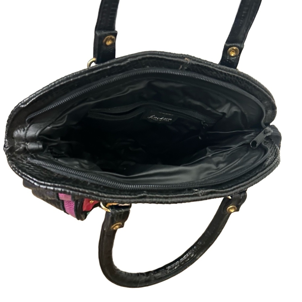 Vintage Half-Moon Shaped Textured Colorful Dolce Vita Jackson Black Handbag - Picture 4 of 5